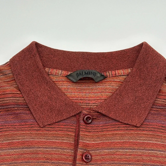 Dalmine Uomo Mens Polo Shirt Striped Made in Italy Red/OrangeMulticolor Size 2XL - Picture 7 of 8